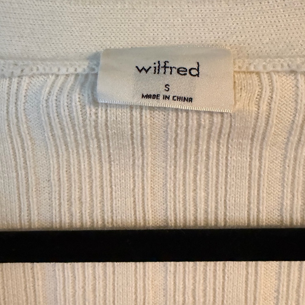 Wilfred Beige Ribbed Button-Up Cardigan - Picture 3 of 5